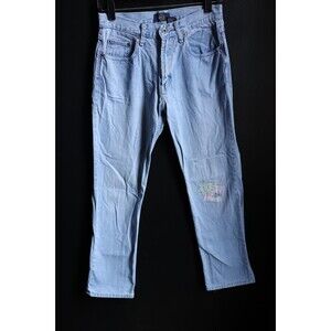 Vintage Gap Blue Jeans Denim Embroidered Butterfly Y2K Patches Juniors Size 16